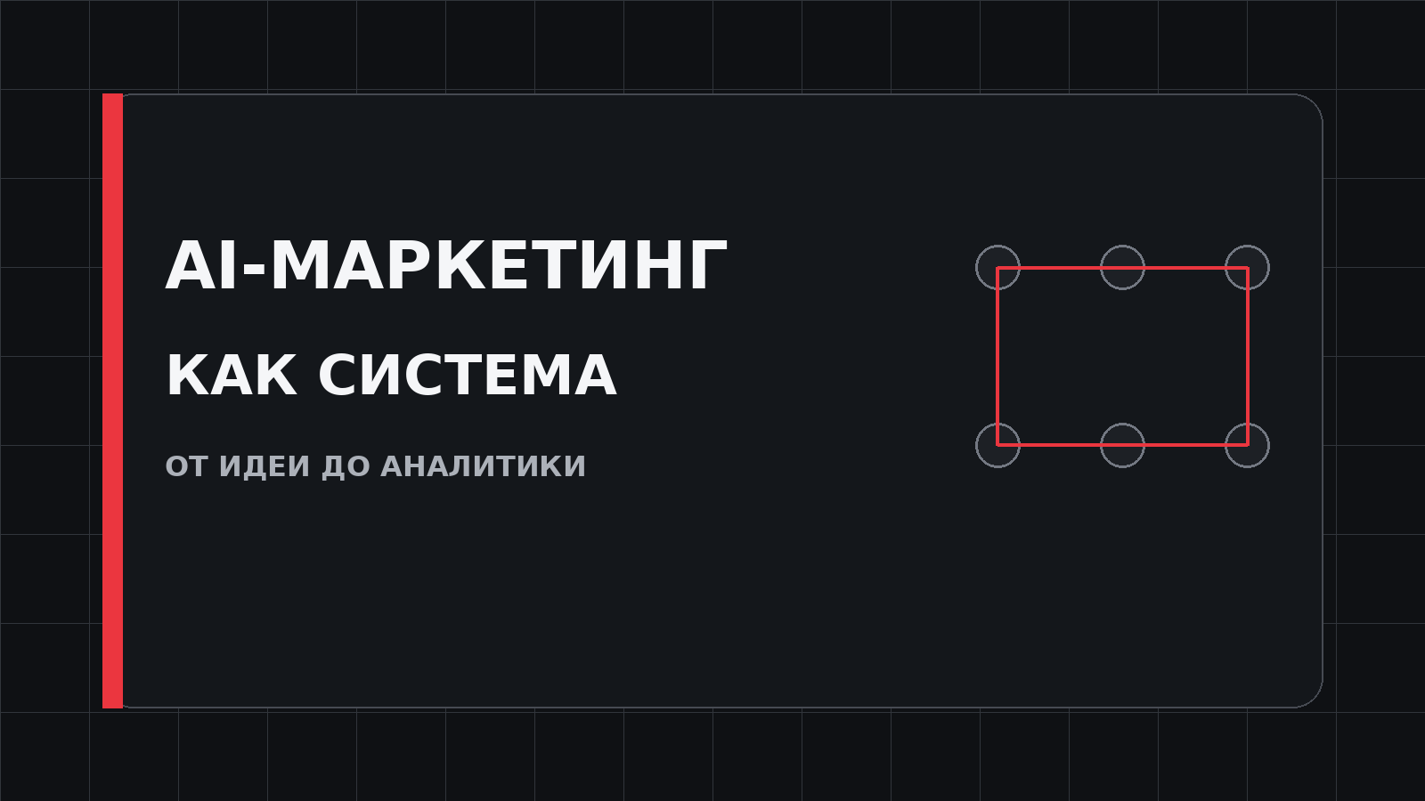 Схема AI-автоматизации маркетинга и соцсетей от идеи до аналитики