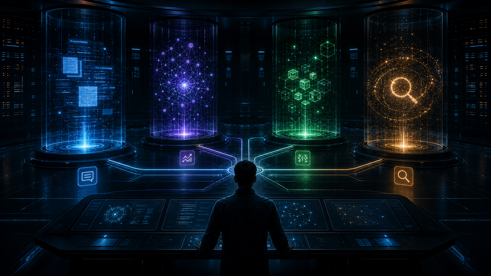 Визуальная метафора сравнения AI-моделей