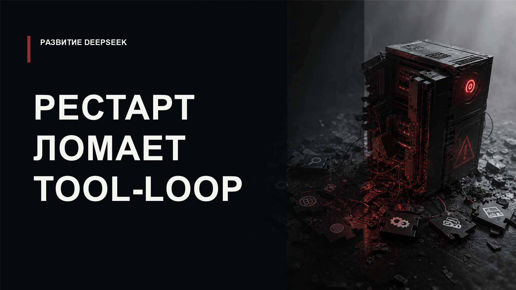 Обложка статьи о восстановлении DeepSeek-агента после аварии хоста и рисках tool-loop.