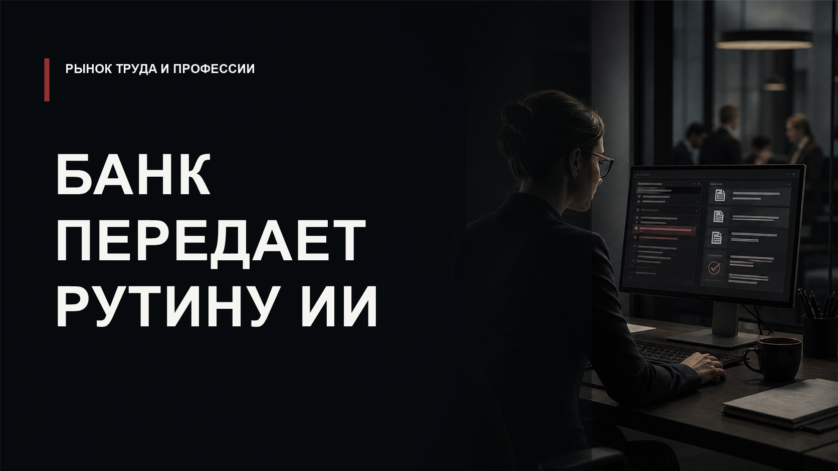 Обложка статьи о банковских AI-ассистентах и изменении работы фронт- и бэк-офиса