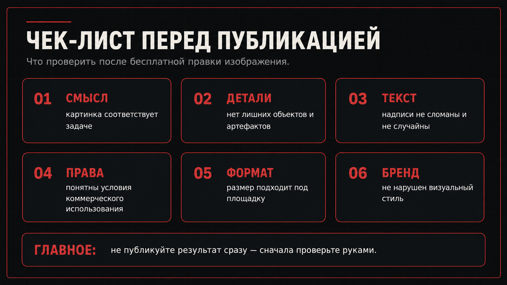 Чек-лист проверки изображения после редактирования нейросетью