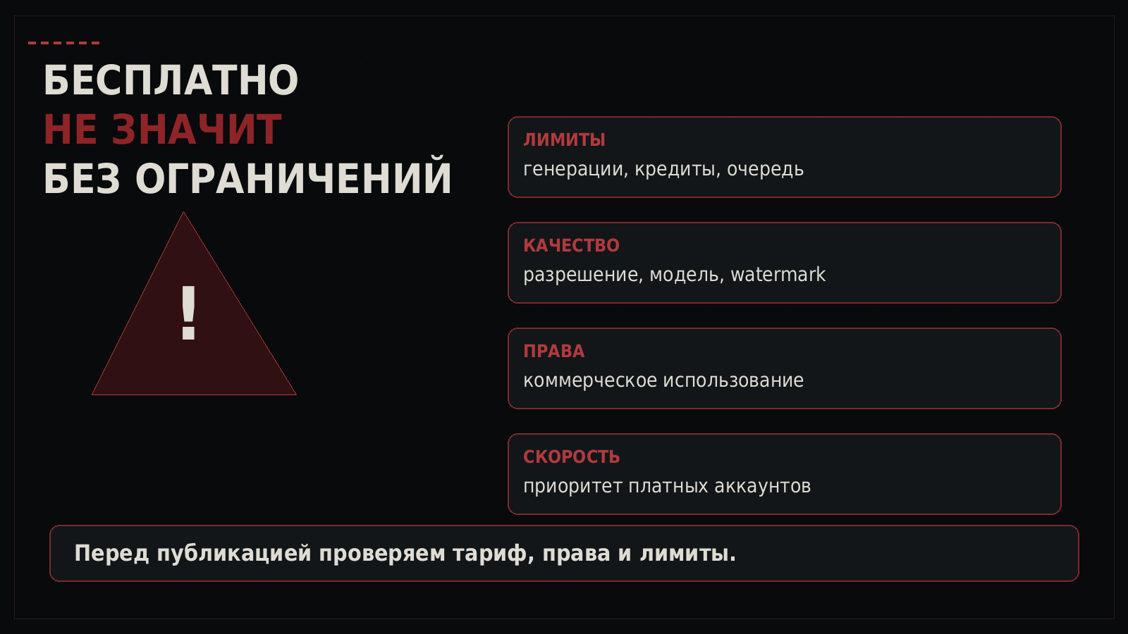 Основные ограничения бесплатных генераторов изображений лимиты права качество и скорость