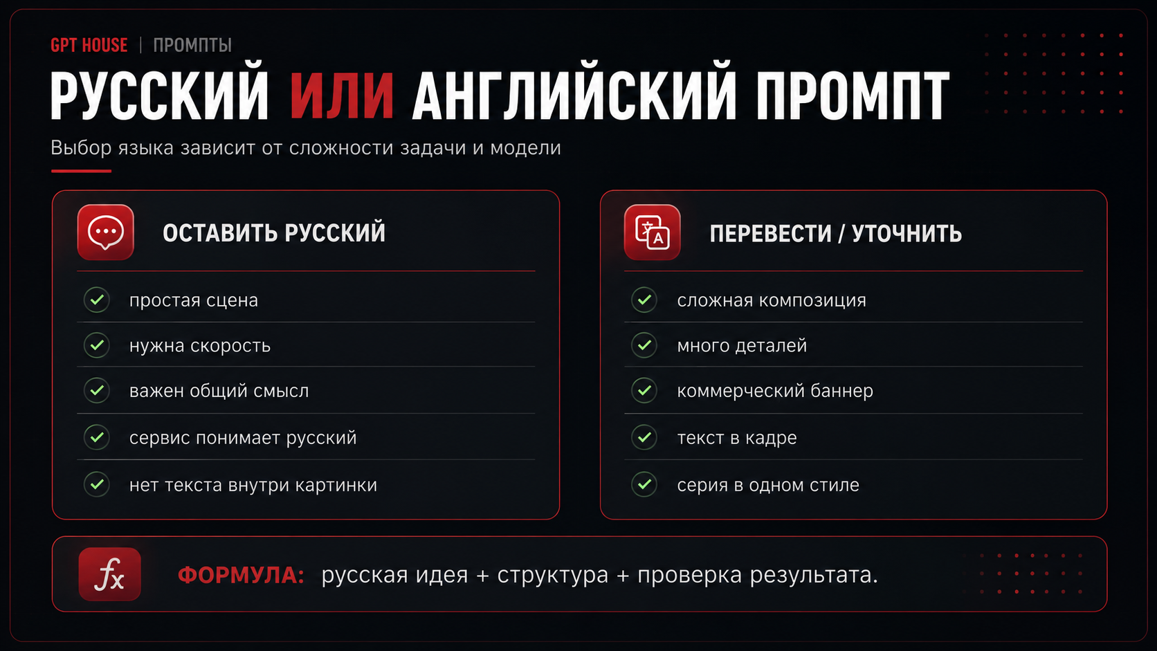 Сравнение сценариев для русского и английского промпта в генерации картинок