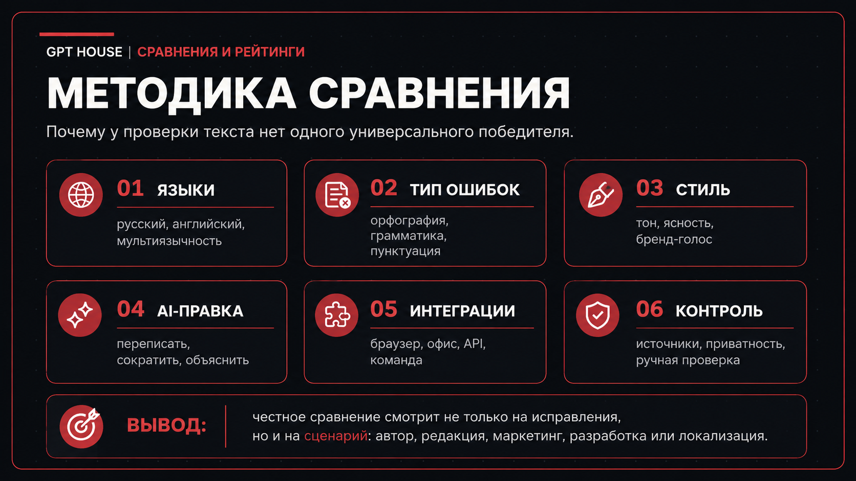 Методика сравнения сервисов проверки текста
