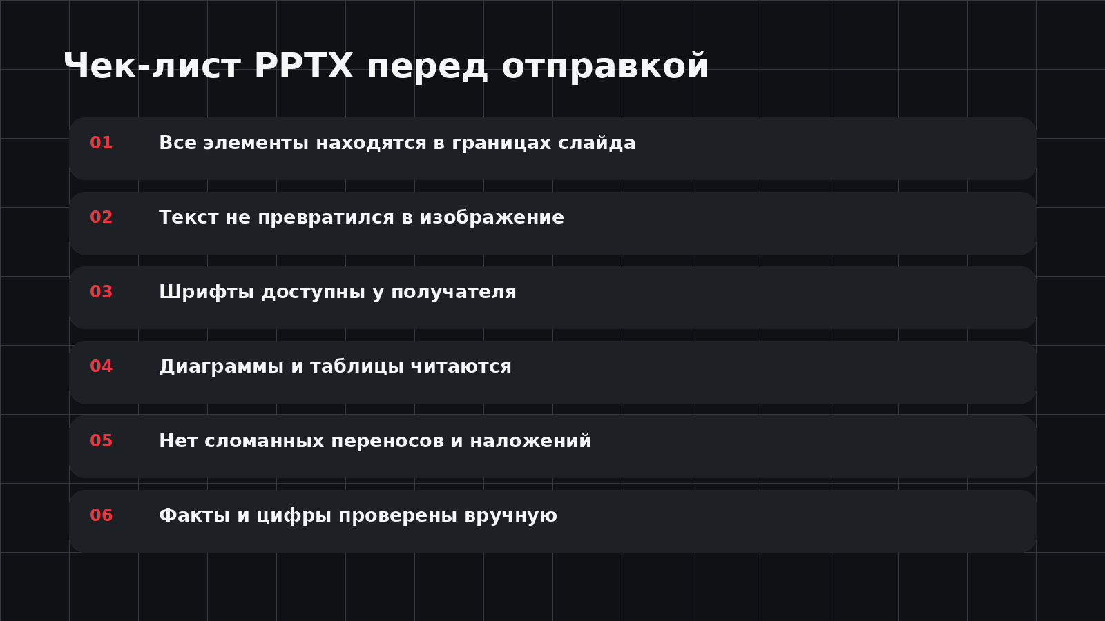 Что проверить в PPTX перед отправкой