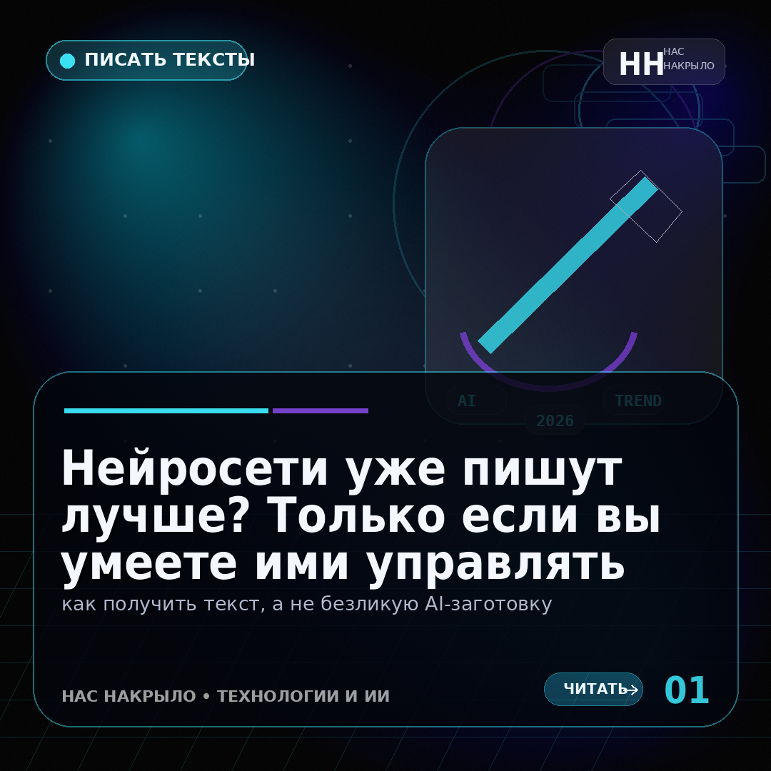 Нейросети для написания текстов: материал блога Нас Накрыло о технологиях и ИИ