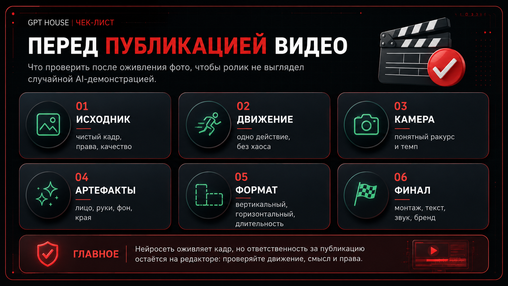 Чек-лист проверки ролика перед публикацией